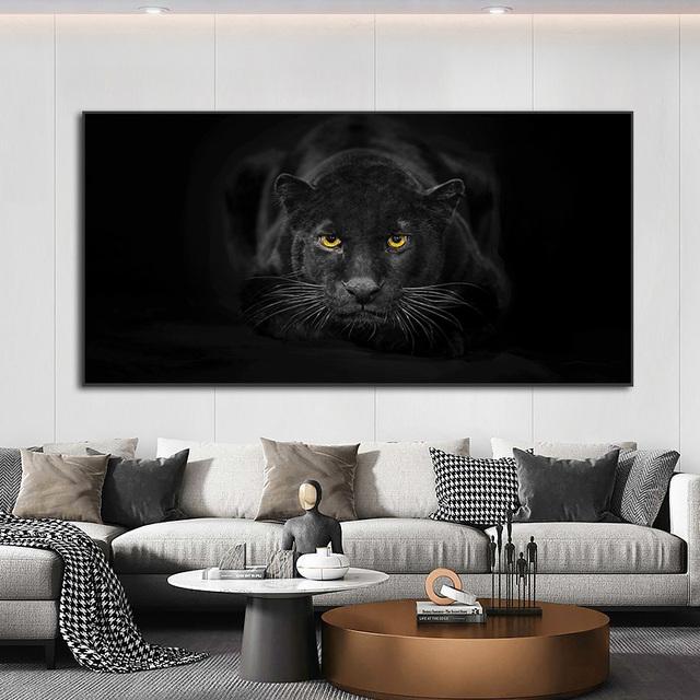 Animal alb-negru Tigru sălbatic, leu, vulpe, pictură în ulei, afiș, imagine de perete, decorarea casei