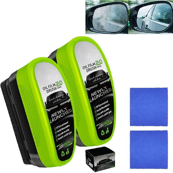Upgrade Automotive Oil Film Cleaning Brush,New 2.0 Clearvision Glass Cleaner,Glass Coating Board For Windshield,Prevents Rain And Fog Clearvision Car