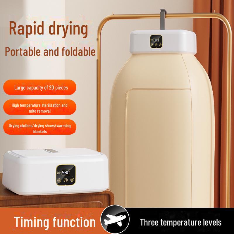 Compact Quick-Dry Clothes Dryer with Mite Removal & Disinfection for Dorms