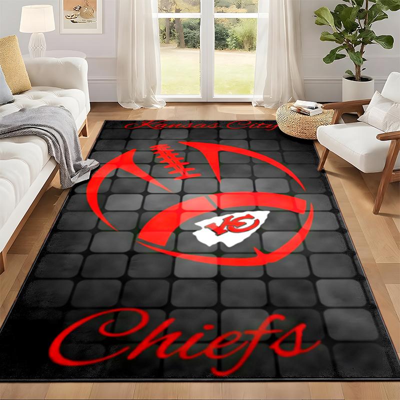 Kansas City Chiefs Carpet Door Mat for Living Room or Bedroom Protective Mat Under Chair Office Decoration Christmas Gift Birthday Present