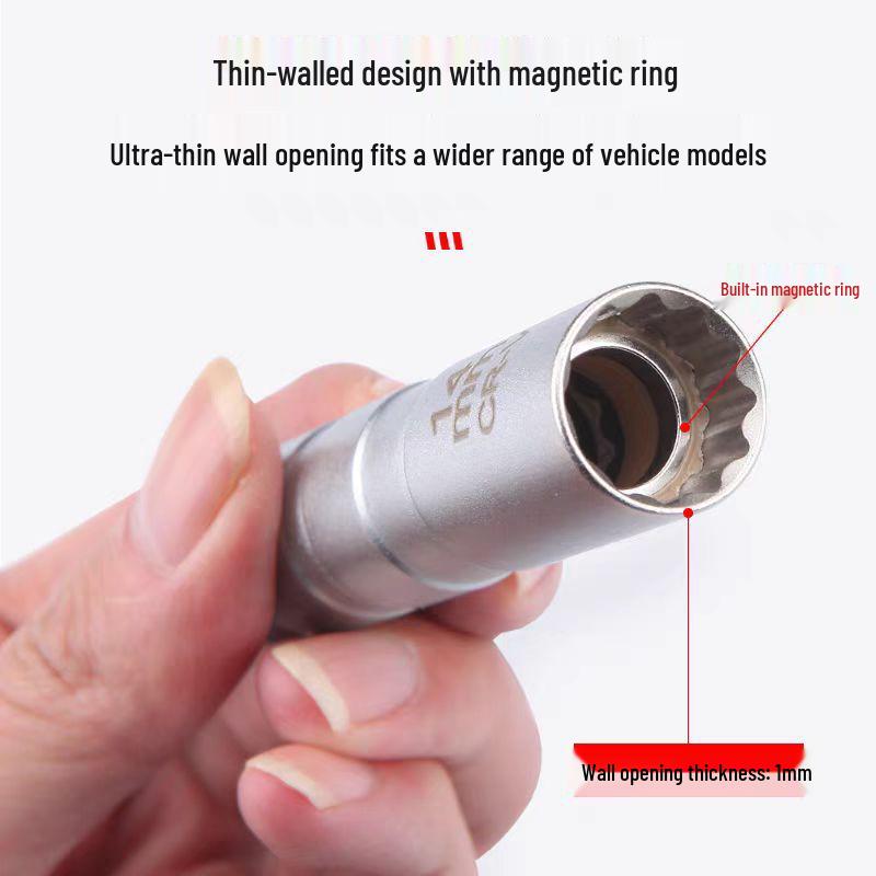Magnetischer Universal-Zündkerzenschlüssel - 14mm/16mm Ultradünnes Werkzeug für einfache Demontage und Montage