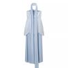 Women's Mesh Patchwork Strapless Evening Gown with Ribbon - European and American Style