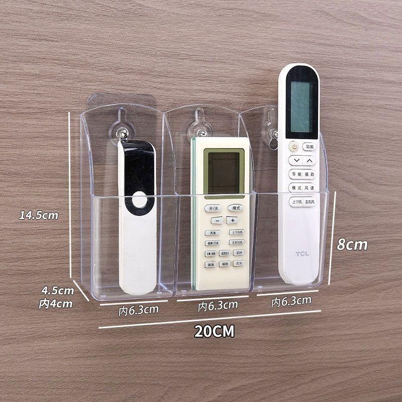 658E52 Einfacher und großzügiger Acryl-TV-Fernbedienungshalter 1/4 Gehäuse Wandmontage Aufbewahrungsbox für Mobiltelefon und Fernbedienung