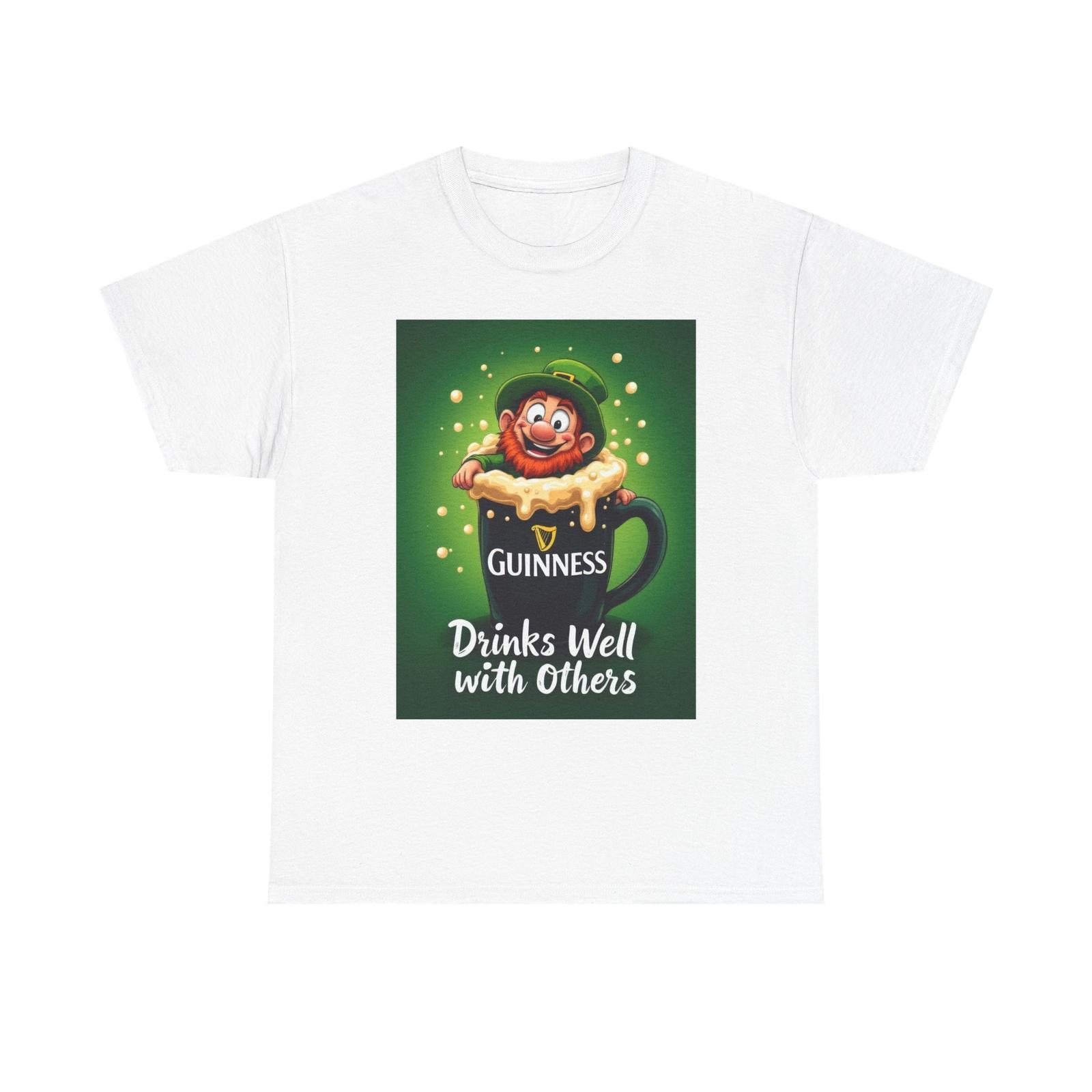 Drinks Well With Others Leprechaun Crawling Out of Beer Pint St. Patrick s Day M
