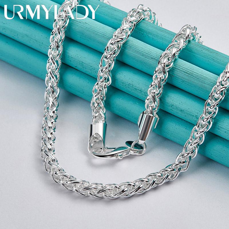925 Sterling Silver Keel Chain Necklace Fashion Charm Jewelry MN318