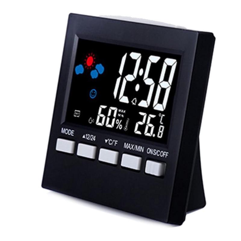 Voice Control LCD Screen Thermometer Clocks Indoor Humidity Monitor Electronic Digital Display Clock