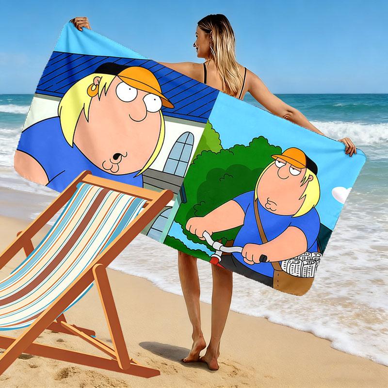 Chris Griffin Baskılı Plaj Havlusu, Plaj Kamp Yüzme İçin Büyük Yumuşak Hızlı Kuruyan Havlu