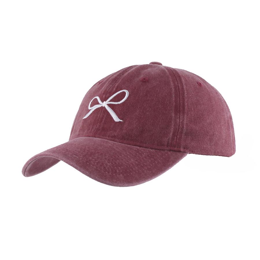 Y2K Korean Washed Cotton Baseball Cap Women Summer Bowknot Embroidery Snapback Hat Adjustable Sunscreen Outdoors Caps