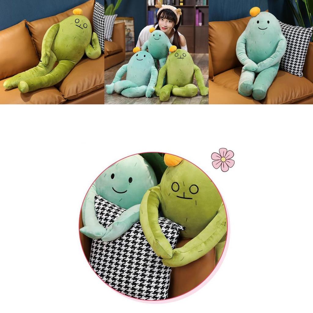 Adorable Korean Style Cactus Stuffed Toy Soft And Cuddly Plush Doll For Girls Large Size Cushion Pillow With Cute Facial Expression