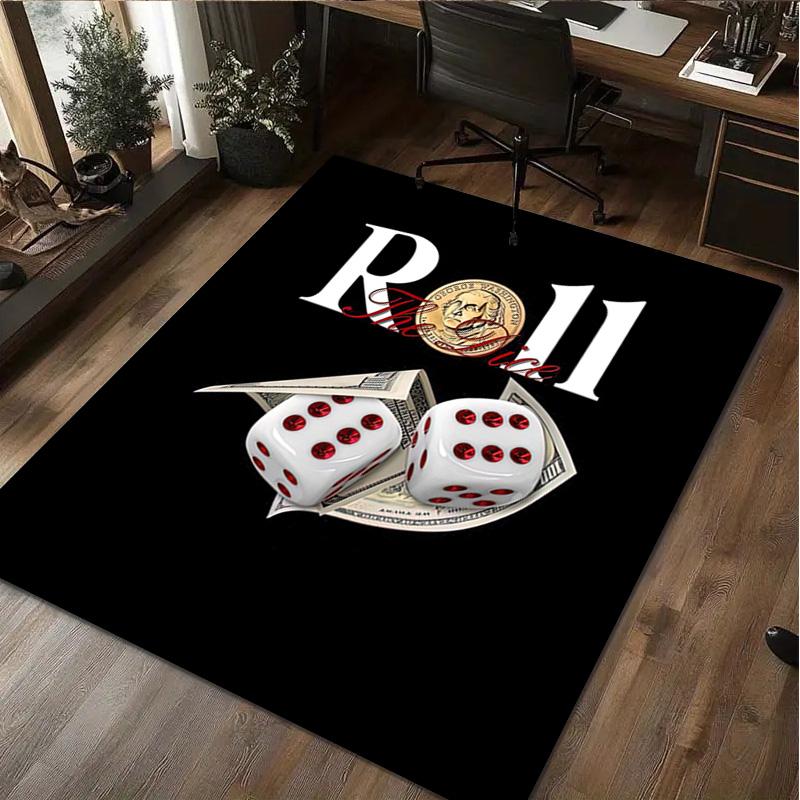 1Pc Dices Print Rug - Home Decoration Carpet For Living Room Bedroom Flooring Computer Chair Area Rug