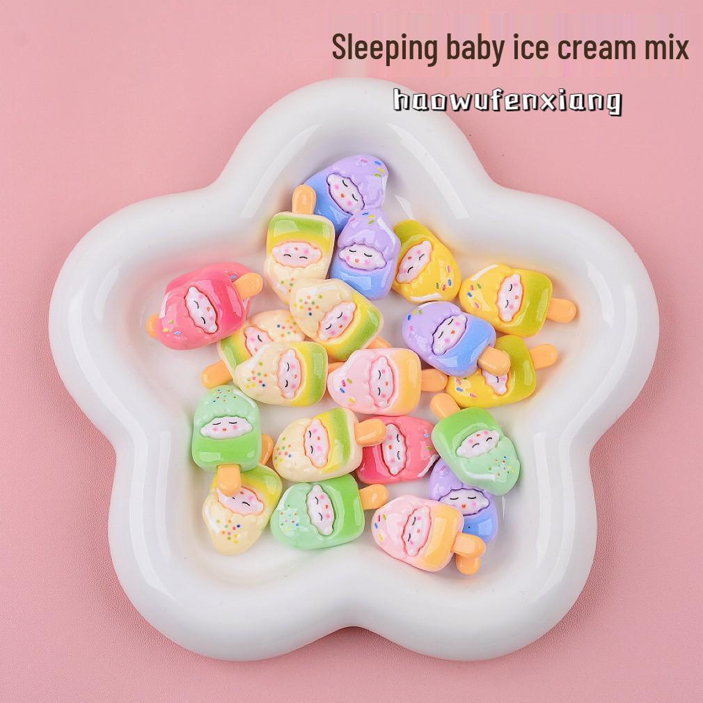 Mini Cartoon Ice Cream Resin Toys: DIY Pretend Play Accessories and Small Ornaments