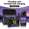 2850mAh Hohe Kapazität Für Insta360 X5 Kameraakku+2-Slot LED tragbares Schnellladegerät Für Insta 360X5 Actionkamera Zubehör