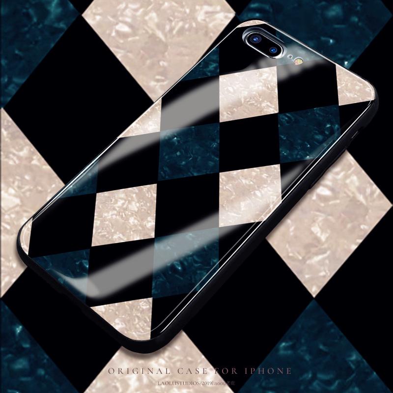 Luxury Shell Pattern Glass Case for iPhone 15, 14 Pro, 8 Plus, XR, 6s - Trendy Design for Women