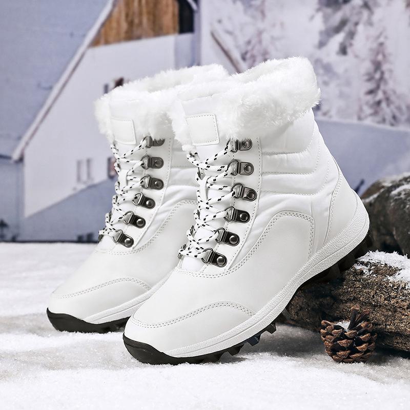 New platform snow boots outdoor casual shoes piled thickened warm winter cotton boots 36