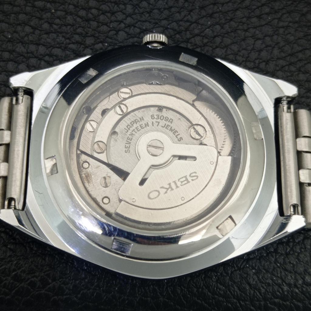 VINTAGE SEIKO AUTOMATIC 6309A REFURBISHED JAPAN MENS WHITE DIAL WATCH a442673-1