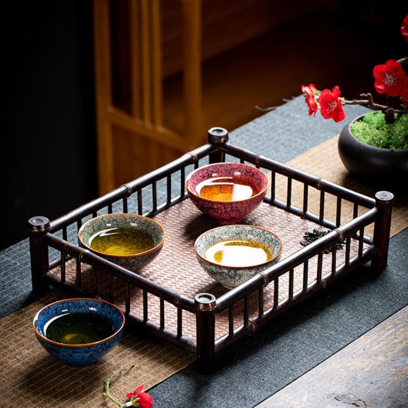 Kiln Change Four Seasons Cup Master Teeschale Geschenkbox Teetasse Kung Fu Set Haushaltskeramiktassen Teegeschirr Küche Esszimmer Bar Zuhause