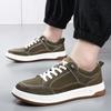 Men's Shoes 2025 Spring New Anti-velvet Pigskin Board Shoes Trendy Daily Leather Sports Shoes Casual Lace-up Board Shoes Men