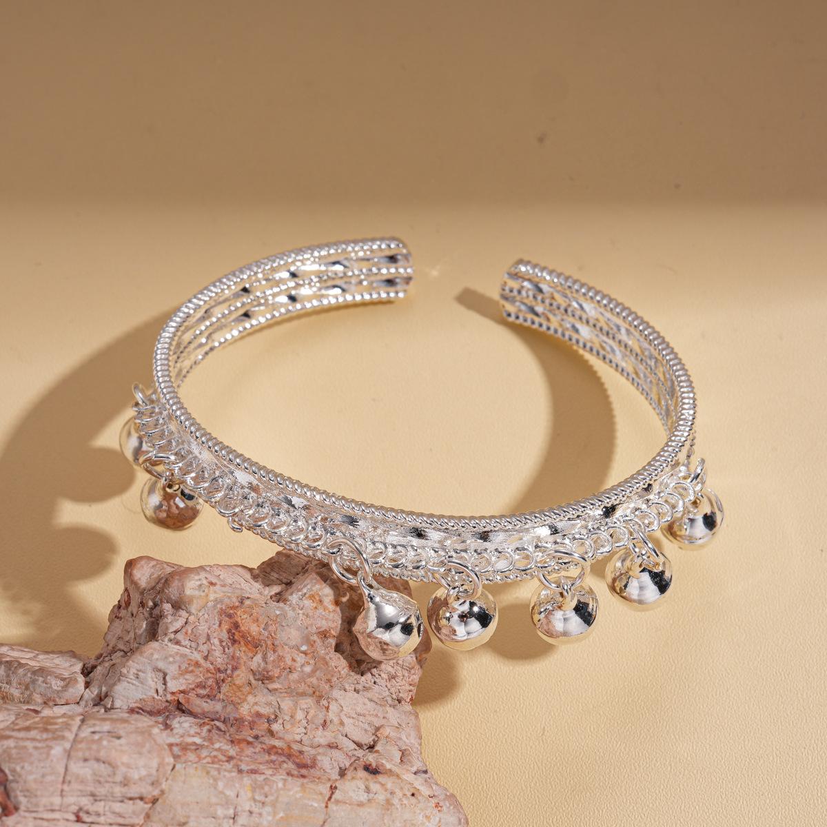 24K real gold metallic zircon letter open bracelet temperament geometric bracelet