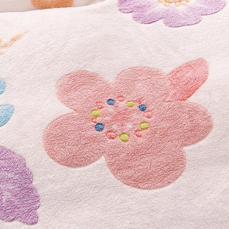 Flower Flannel Pillowcase Winter Warm Flannel Comfortable Pillow Cover Cartoon Printed Coral Fleece Velvet Pillowcase