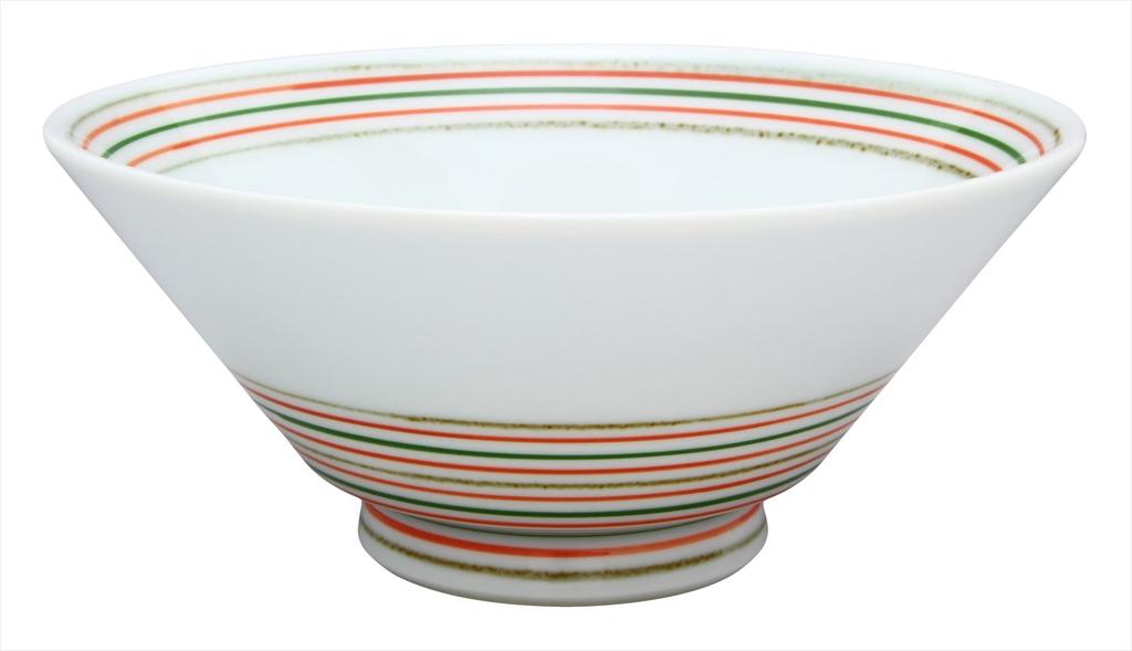 Hasami red rice bowl ware, Sen'emon kiln, Koma-suji pattern,