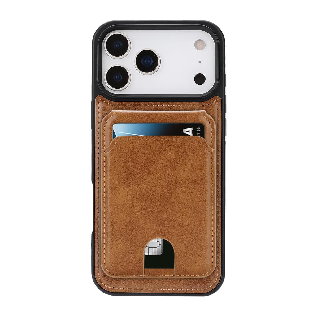 Luxury Business Magnetic Cards Solt Leather Case For iPhone 17 Pro Max 16 Plus 15 14 13 12 kickstand 360 Shockproof RFID Cover