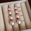 Cherry Blossom Pink Steamed Bread Pearl Stud Earrings Shijia Temperament Advanced Sense S Silver Needle Earrings Korean Temperament Versatile Earrings
