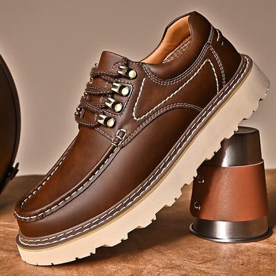 Luxusmarke Herren Natur Echtleder Werkzeugschuhe Lässige Business Büroschuhe Plus Übergröße 34-46 Dicke Sohle Laufschuhe