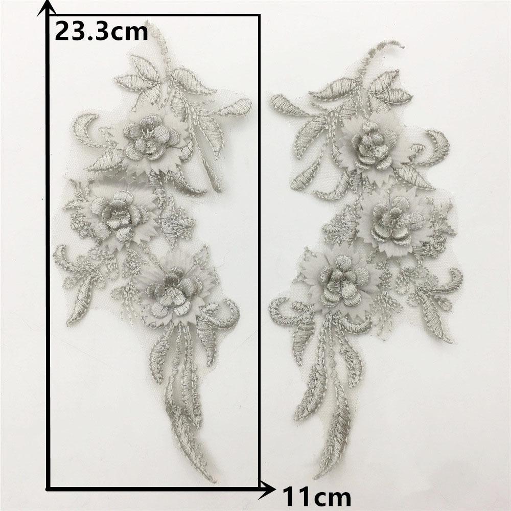 Wedding Dress Pair Flower Multi-Color Collar Three-Dimensional Embroidery Hollow Lace Decoration Sewing Clothes Accessories