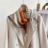 Fresh and elegant square scarf women's 71cm small silk scarf white temperament scarf summer spring and autumn versatile new scarf