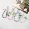 DingXing Short Crystal Mobile Phone Strap Wristband with Fresh Cherry Design 14cm Length Outdoor Anti-loss Decoration