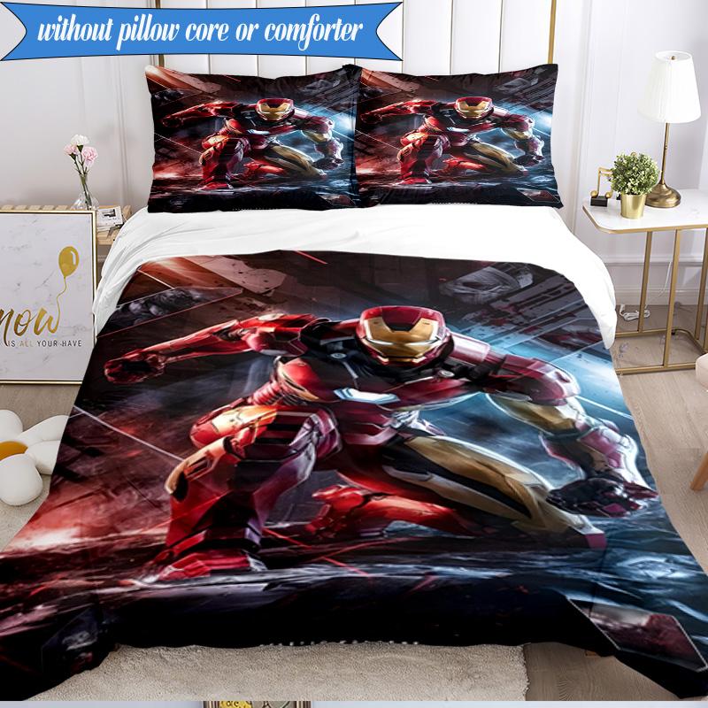3PCS Iron In Action Bedding Set,Including 1pc Duvet Cover And 2pcs Pillowcases Perfect for Bedroom, Dormitory, Fan Christmas gift