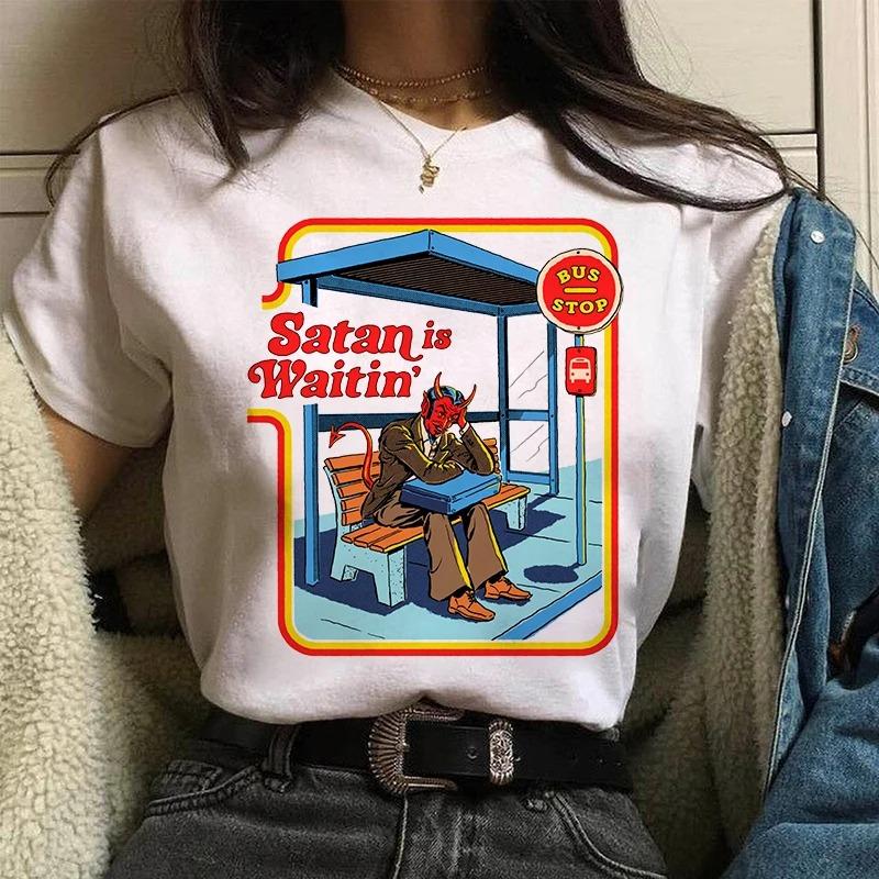 ZX TEE Demon Devil Anime Streetwear Fashion Girls T-Shirts Harajuku Kawaii Clothes Short Sleeve Summer Tees Casual Female O-Neck Tops