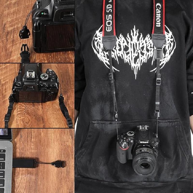 8 Pcs Quick Release Buckle for DSLR Camera Strap, Triangle Loops Adapter with ABS Cap Mini Split Lug Ring Connector for Cameras