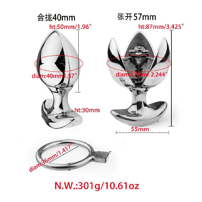 Adult Products Sex Fun Products Anal Lock Chastity Lock Opening and Closing Butt Plug Dilator a SM Metal Toy