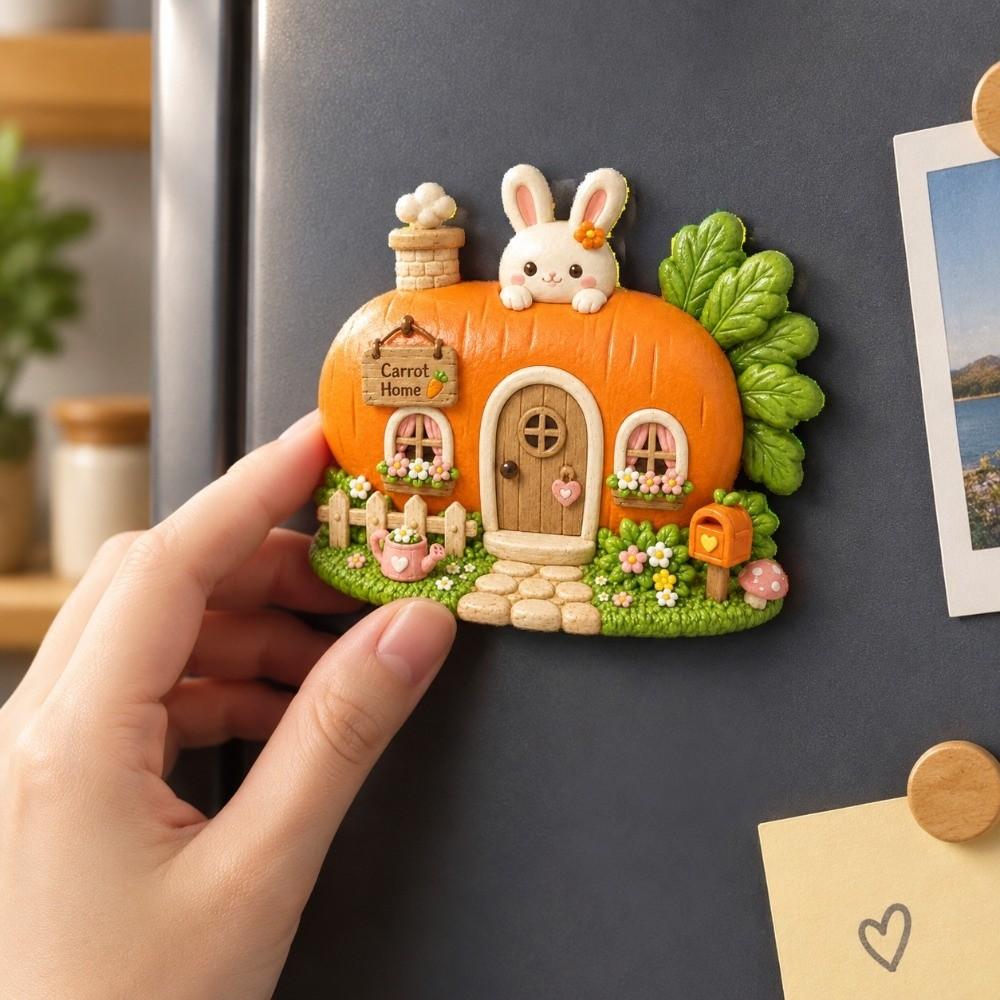 3D Relief Refrigerator Magnet Simulation 3D Refrigerator Stickers Fridge Magnet Kitchen Decor