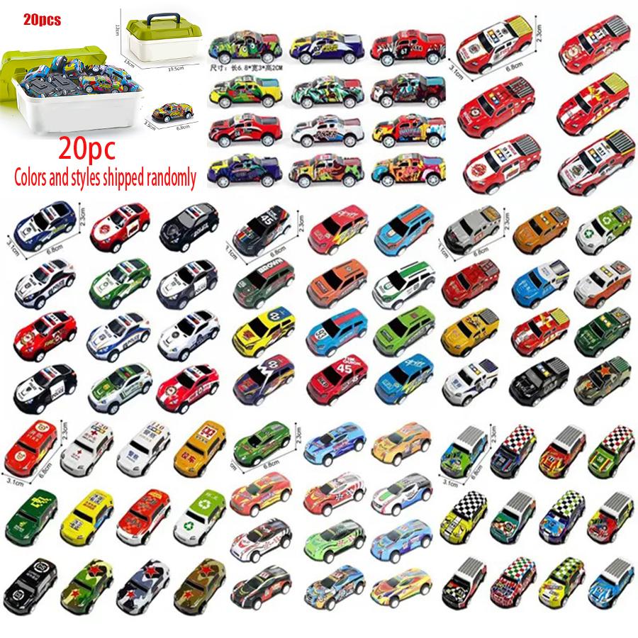 50/60pcs Mini Alloy Car Model Set with Storage Box Die Cast Car Toy Sliding Racing Model Inertial Car Storage Box Set Child