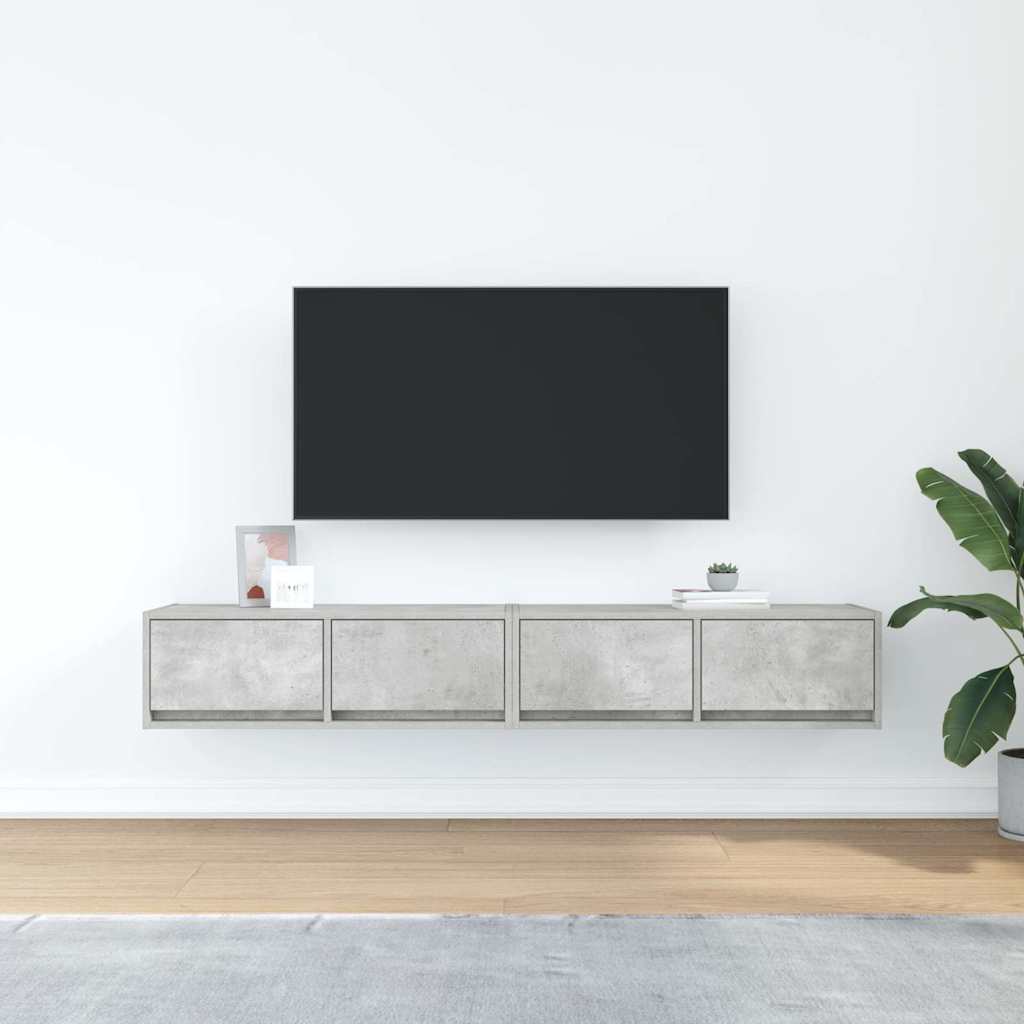TV Cabinets 2 pcs Concrete Grey 80 x 31 x 25.5 cm Particleboard