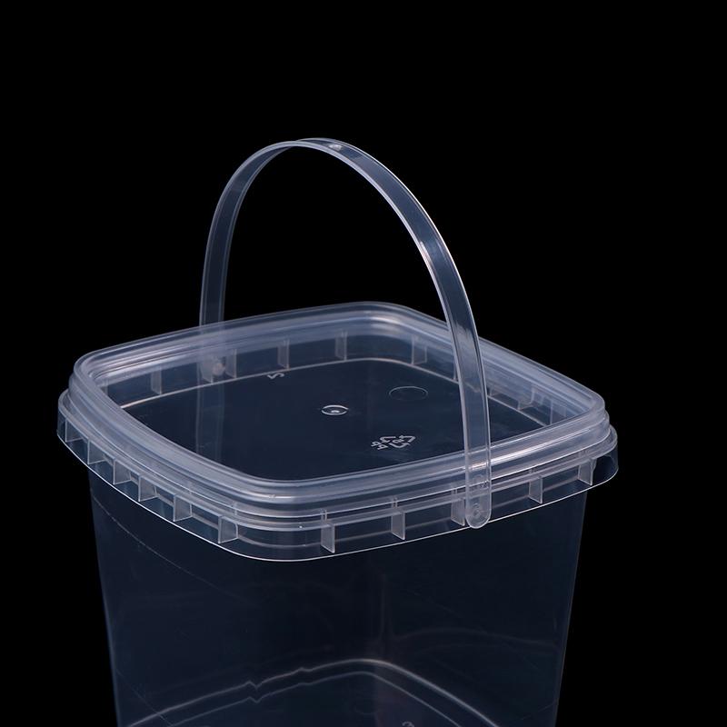1ks 280Ml/500Ml/1L Prázdný plastový kbelík s víčkem Vzduchotěsné zavařovací sklenice Pp Průhledná nádoba pro skladování potravin ve velkém Kbelíky na nápoje