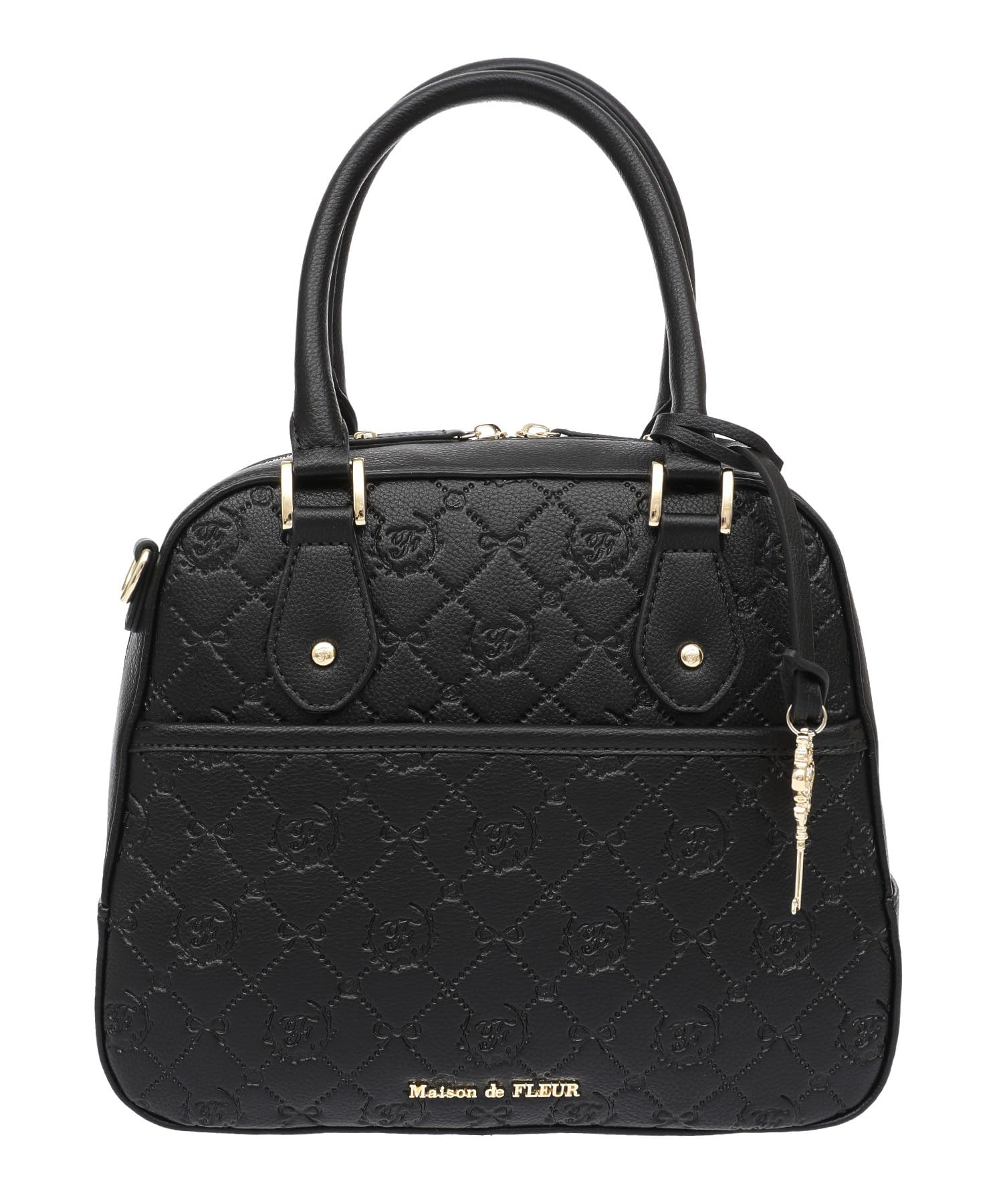 

Maison de FLEUR Monogram Trapezoid Bag, Black, Handbag, 08000073700