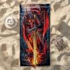 Serviette de Plage Épée de Dragon de Feu, Serviette de Bain Surdimensionnée en Microfibre Douce à Séchage Rapide, Couverture d'Été Fantaisie pour Piscine