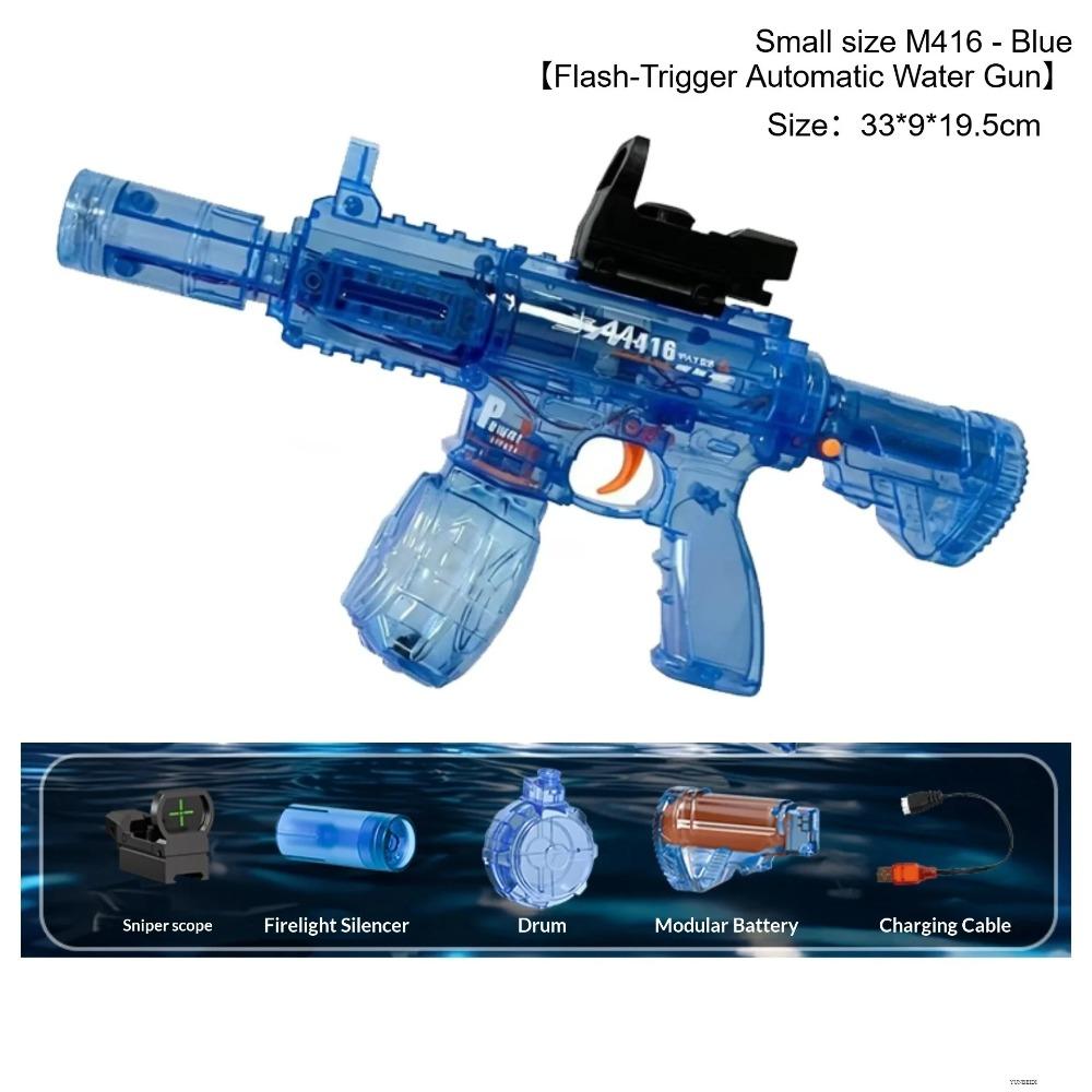 M416 Electric Water Spraying Gun with Flash Fully Automatic Charging High-Speed Continuous Fire Summer Toy Spraying Gun Kid Gift