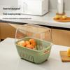 Double-Layer Transparent Large-Capacity Fruit & Vegetable Drainer Basket - Dustproof for Kitchen & Home