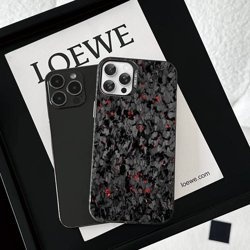 Geschmiedete Carbon Fundas Handyhülle Für IPhone 17 16 15 14 11 12 13 Pro Max Pro Plus Farbige Silberne Abdeckung