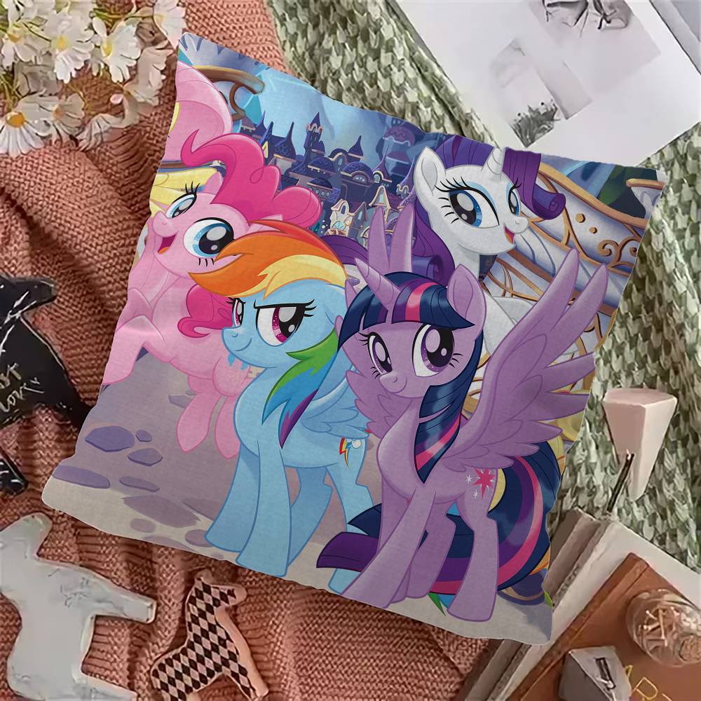 MMy PPonys LLittle Pillow Covers Cartoon Sofa Decorative Home Doublesided Printing Short Plush Cute Cushion Cover