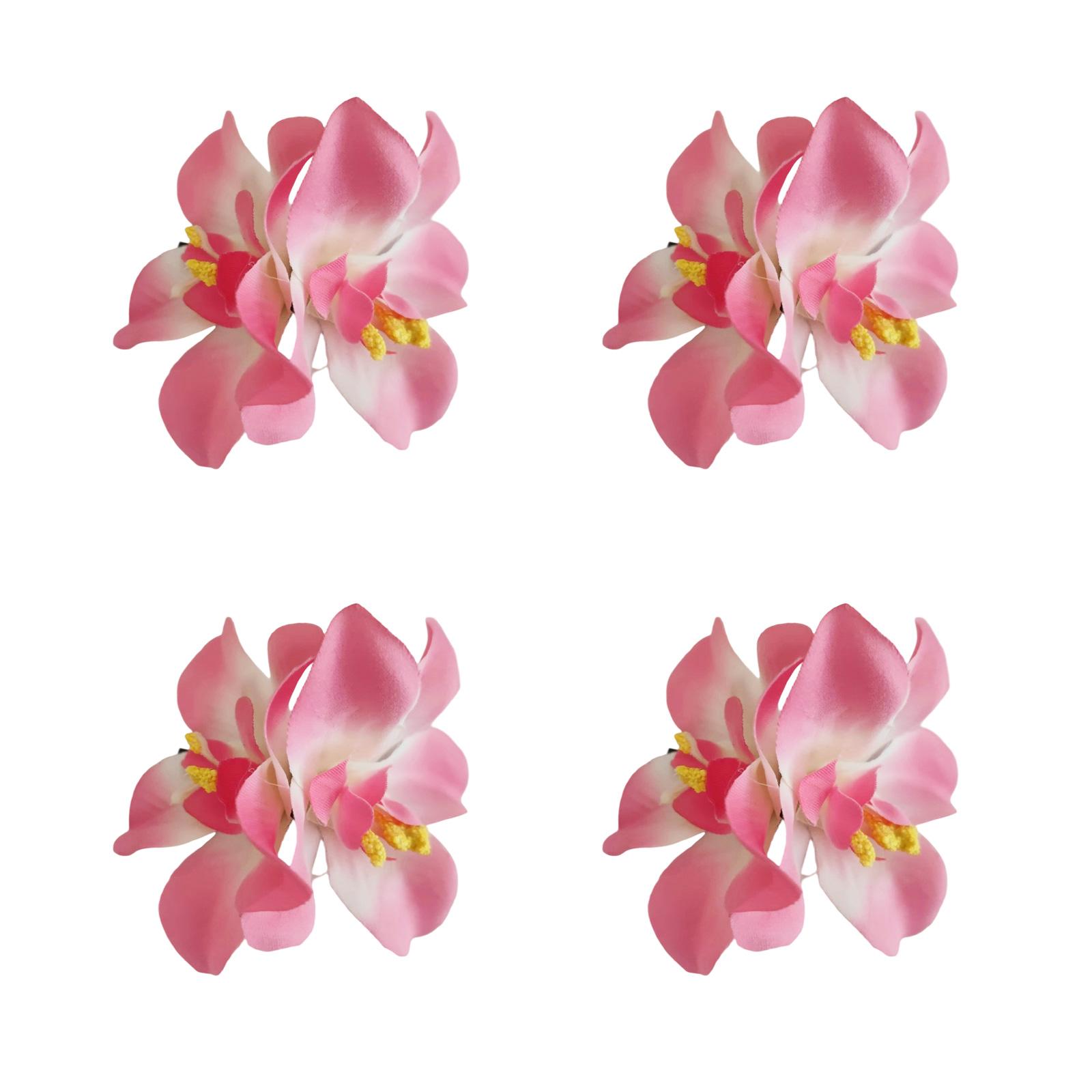 

4Pcs Tropical Hibiscus Hair Clip Bohomian Floral Claw Clip for Women Girls Beach Party Accessories Practical Hairpin 10