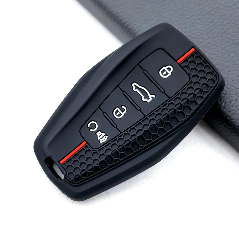 Silicone Car Key Cover Case For Geely Coolray X6 Geometry C Emgrand Global Kulrey Hawk Gx7 Okavango Smart Remote Car Accessories