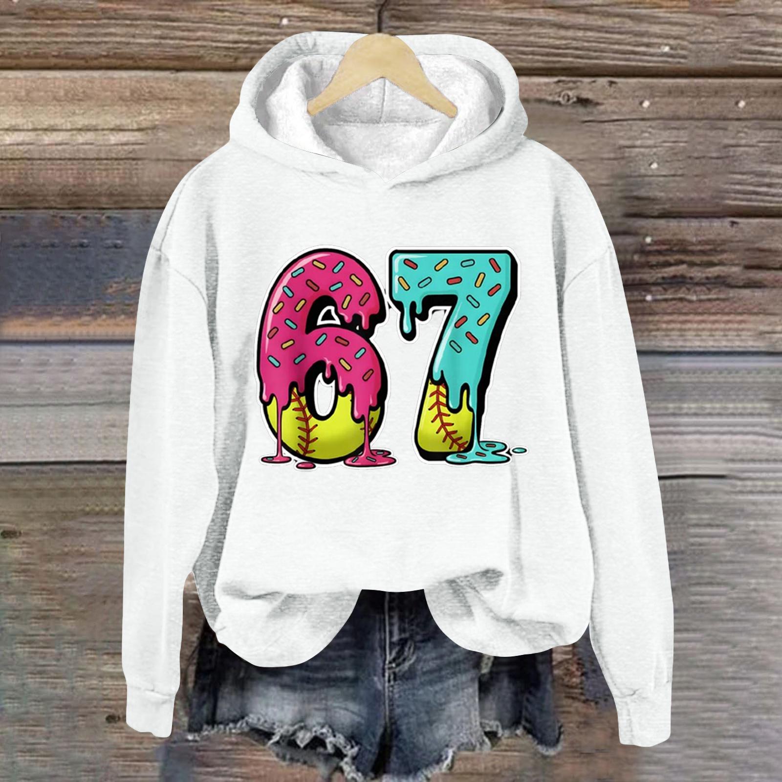 

Women s Fashionable Casual Long-Sleeved Printed Hooded Sweatshirt XL