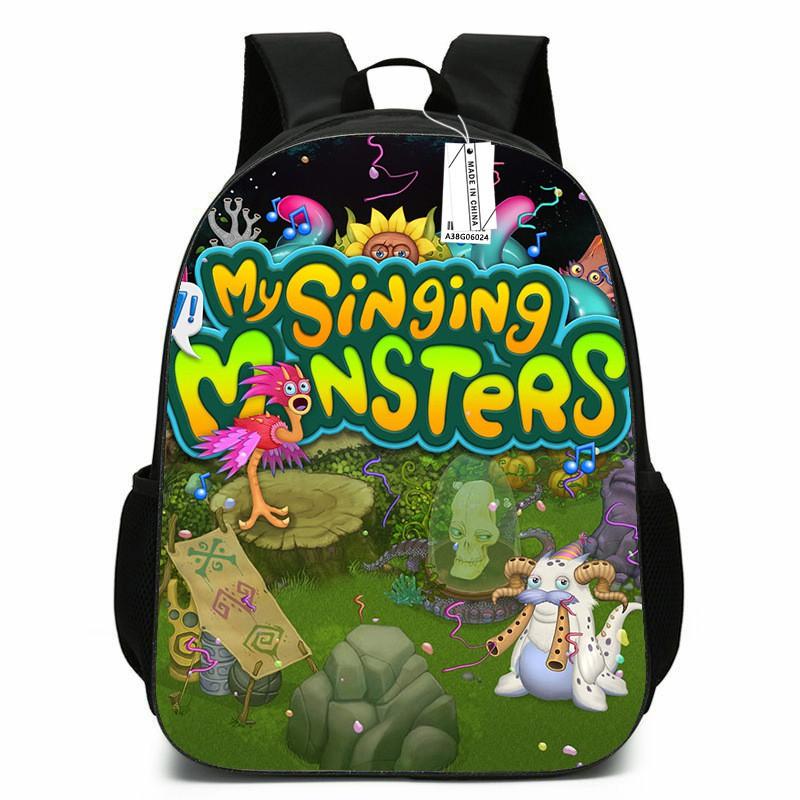 Zaino Scolastico per Bambini Ragazzi Ragazze - Carino Design Mostro Cartone Animato Tessuto Oxford Leggero Spallacci Imbottiti Traspiranti Grado
