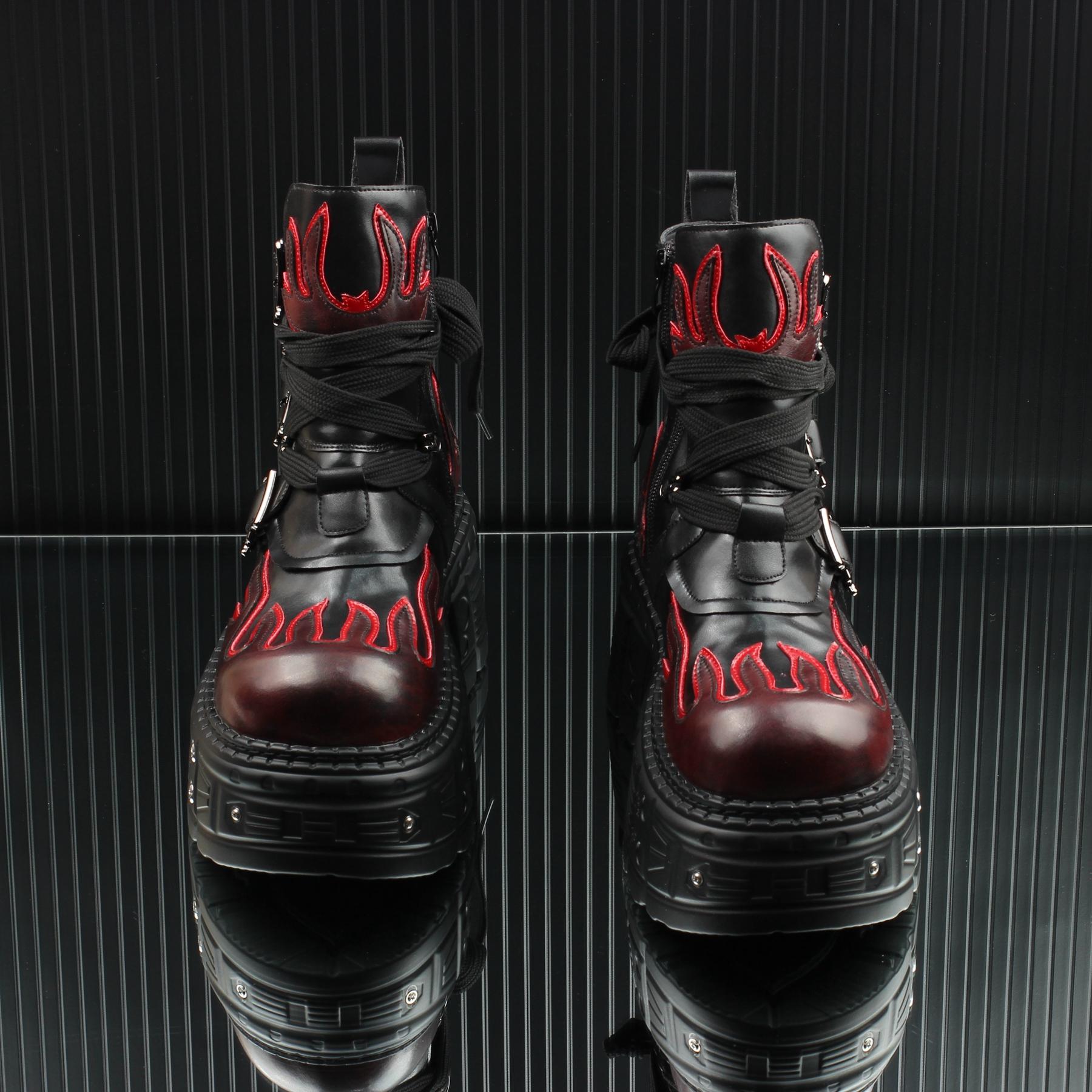 

2025 Осінь та Зима Новий Британський Стиль Чоловічі Чоботи на Товстій Підошві, що Збільшують Зріст на 8 см, Бренд Tide, панк, Локомотивні, Нішеві Чоботи 38 червоний