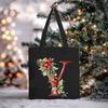 Christmas letter flower print niche trend tote bag shoulder bag